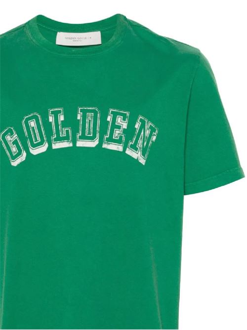 Green cotton soft jersey logo print t-shirt Golden Goose | GMP01220P00135135882